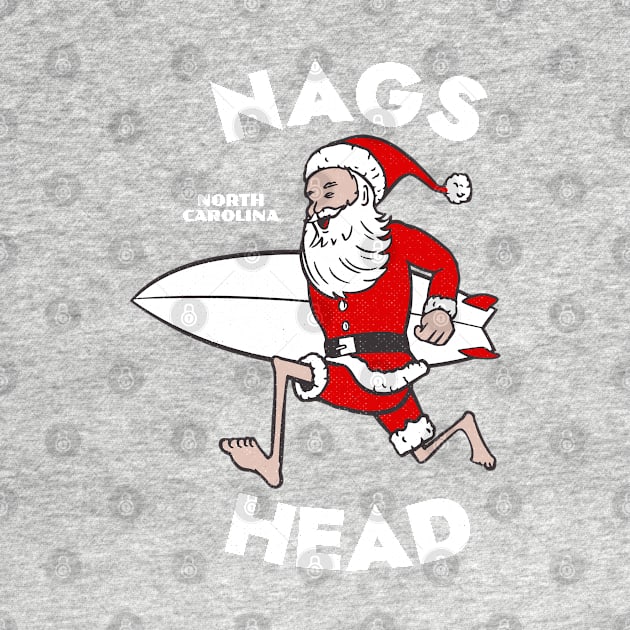 Nags Head, NC Christmas Vacationing Skiing Santa by Contentarama